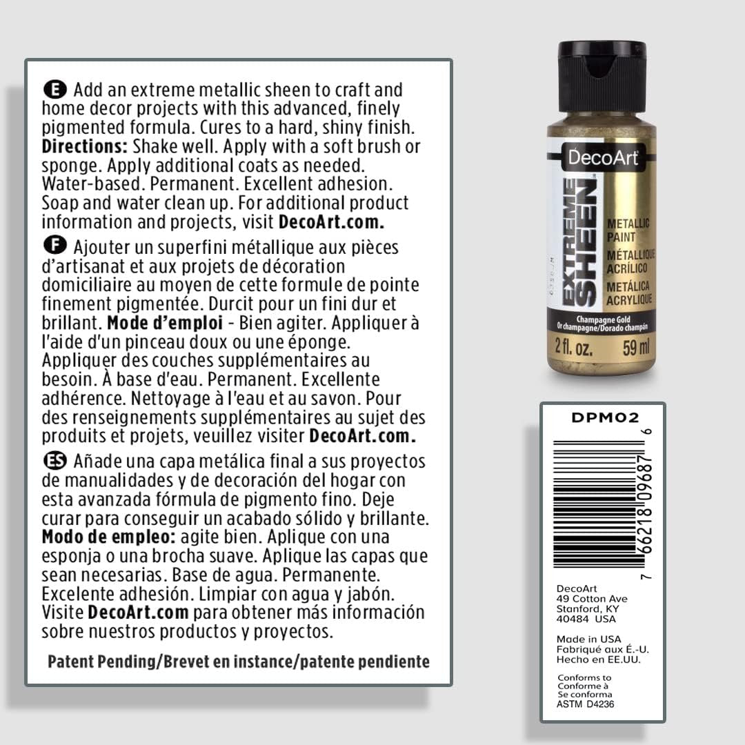 DecoArt 2 Ounce, Vintage Brass Extreme Sheen Paint