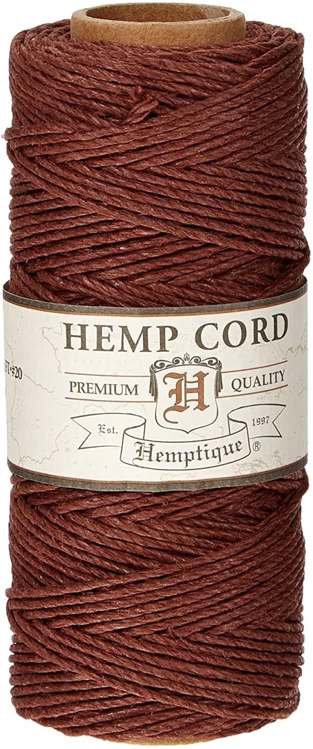Hemptique 100% Hemp Cord Spool - 62.5 Meter Hemp String - Made with Love - No. 20 ~ 1mm Cord Thread for Jewelry Making, Macrame, Scrapbooking, DIY, & More - Blue