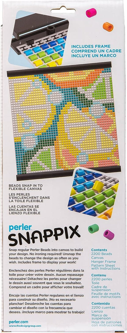Perler Snappix No-Iron Fuse Bead Craft Kit for Kids, 12" x 12", Multicolor 2203 Piece