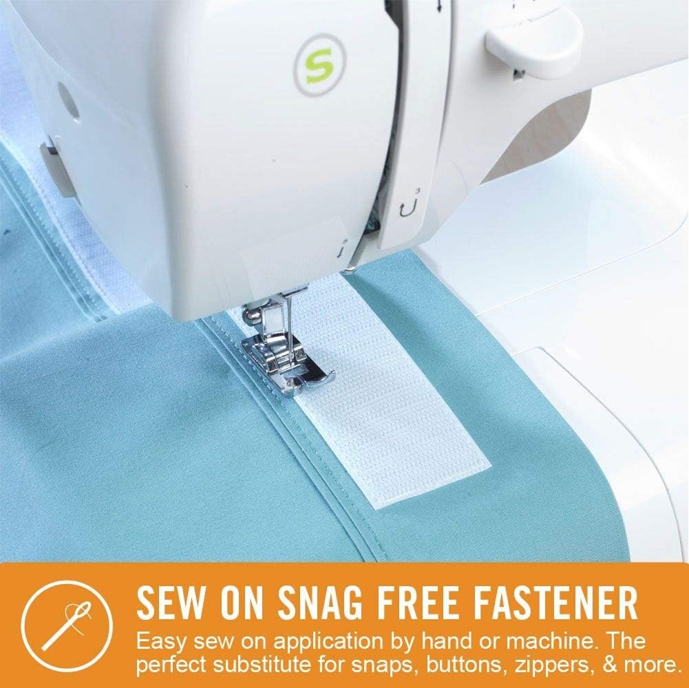 VELCRO Brand Sew On Snag-Free Tape for Alterations and Hemming | No No Ironing or Gluing Light Duty One-Piece Fabric Fastener | Cut-to-Length Roll, Each, White, 3 Foot