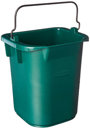 Rubbermaid Commercial Products Heavy-Duty Cleaning Pail, 5-Quart, Green, Utility Bucket with Built-In Spout and Handle for House Cleaning/Storage/Livestock Feeding/Car Washing