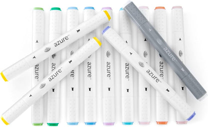 Royal & Langnickel Azure, 13pc Dual-Tip, Alcohol Based Marker Set, Includes - 12 Markers & 1 Blender, Spring Colors