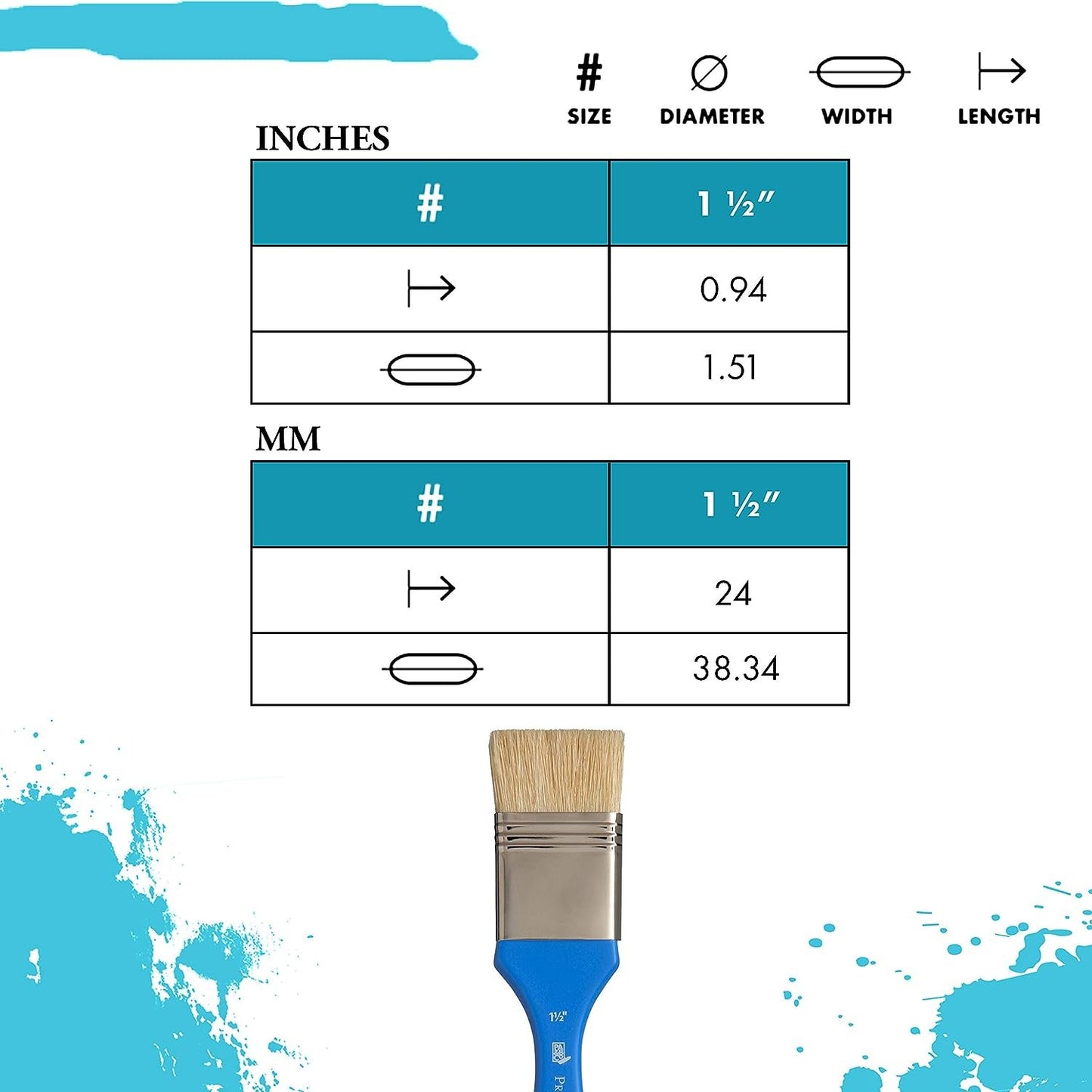 Princeton Select Artiste, Series 3750, Paint Brush for Acrylic, Watercolor and Oil, Bristle Bright, 1-1/2 Inch
