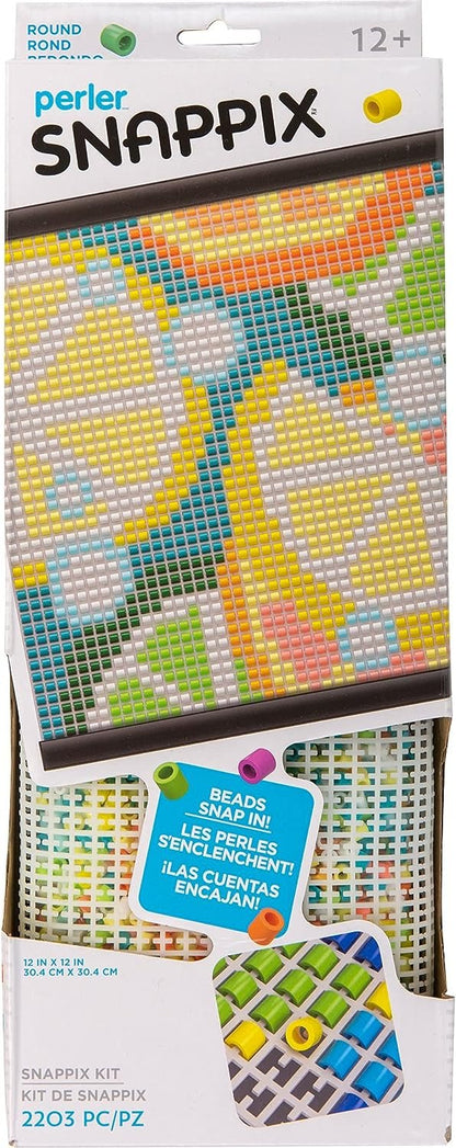 Perler Snappix No-Iron Fuse Bead Craft Kit for Kids, 12" x 12", Multicolor 2203 Piece