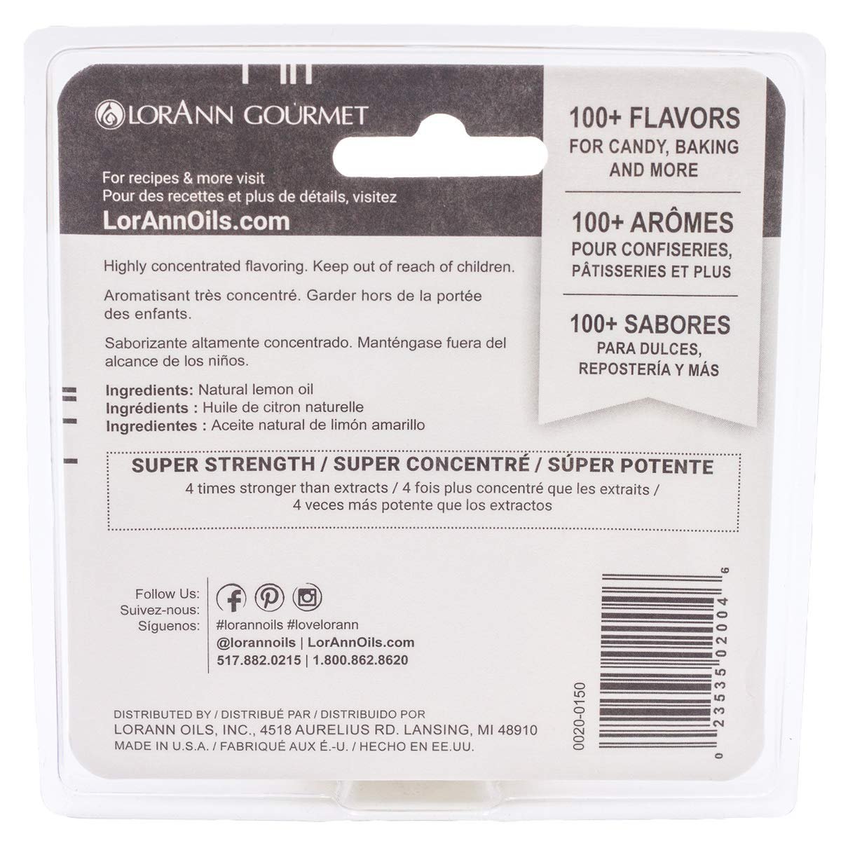 LorAnn Lemon Oil SS, Natural Flavor, 1 dram (.0125 fl oz - 3.7ml - 1 teaspoon) - Twin pack