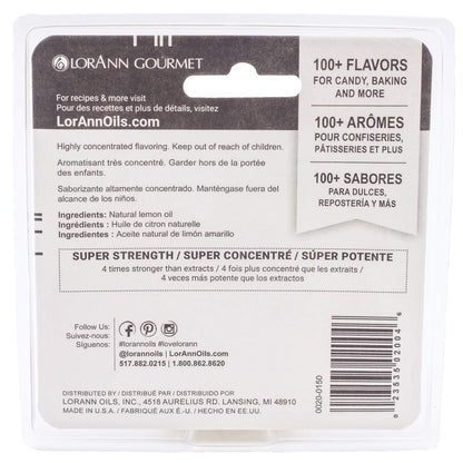 LorAnn Lemon Oil SS, Natural Flavor, 1 dram (.0125 fl oz - 3.7ml - 1 teaspoon) - Twin pack