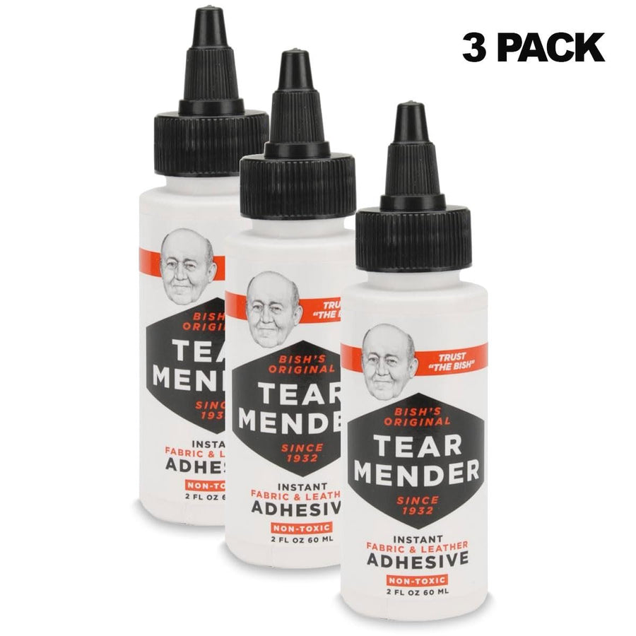 Tear Mender Instant Fabric and Leather Adhesive (2 oz, 3-Pack) + 20 Pixiss Fabric Clips – Fast Repairs for Fabrics, Leather, and Upholstery