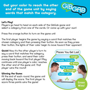 Fat Brain Toys GibGab - Fast-Paced Trivia Party Game for Kids & Adults, 2 Players