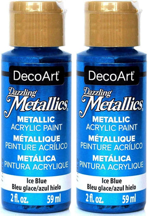 2-Pack - DecoArt Dazzling Metallics Acrylic Colors - Blue, 2-Ounces Each