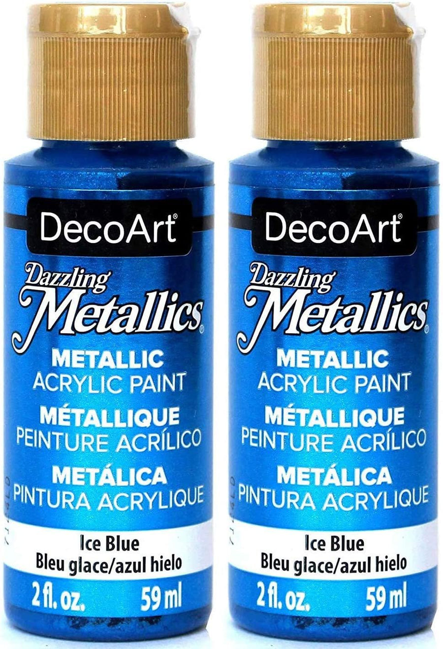 2-Pack - DecoArt Dazzling Metallics Acrylic Colors - Blue, 2-Ounces Each