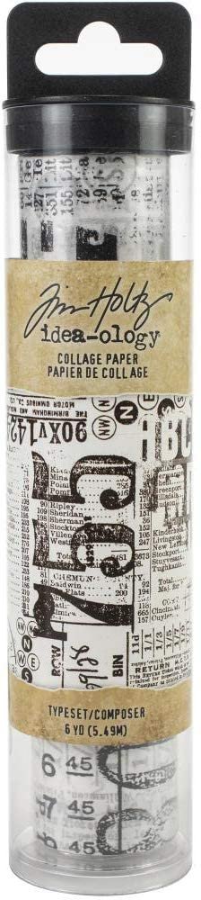 Tim Holtz Idea-Ology Collage Paper Rolls - Entomology, Botanical and Typeset - Bundle of Three Rolls