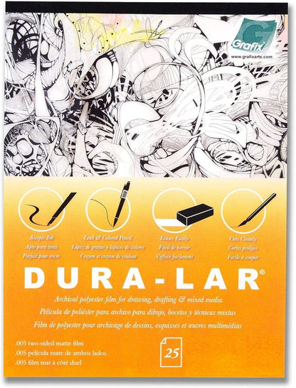 Grafix Matte 0.005 Dura-Lar Film, 9 12-Inch, 25 Sheets, 9x12 in, Original Version