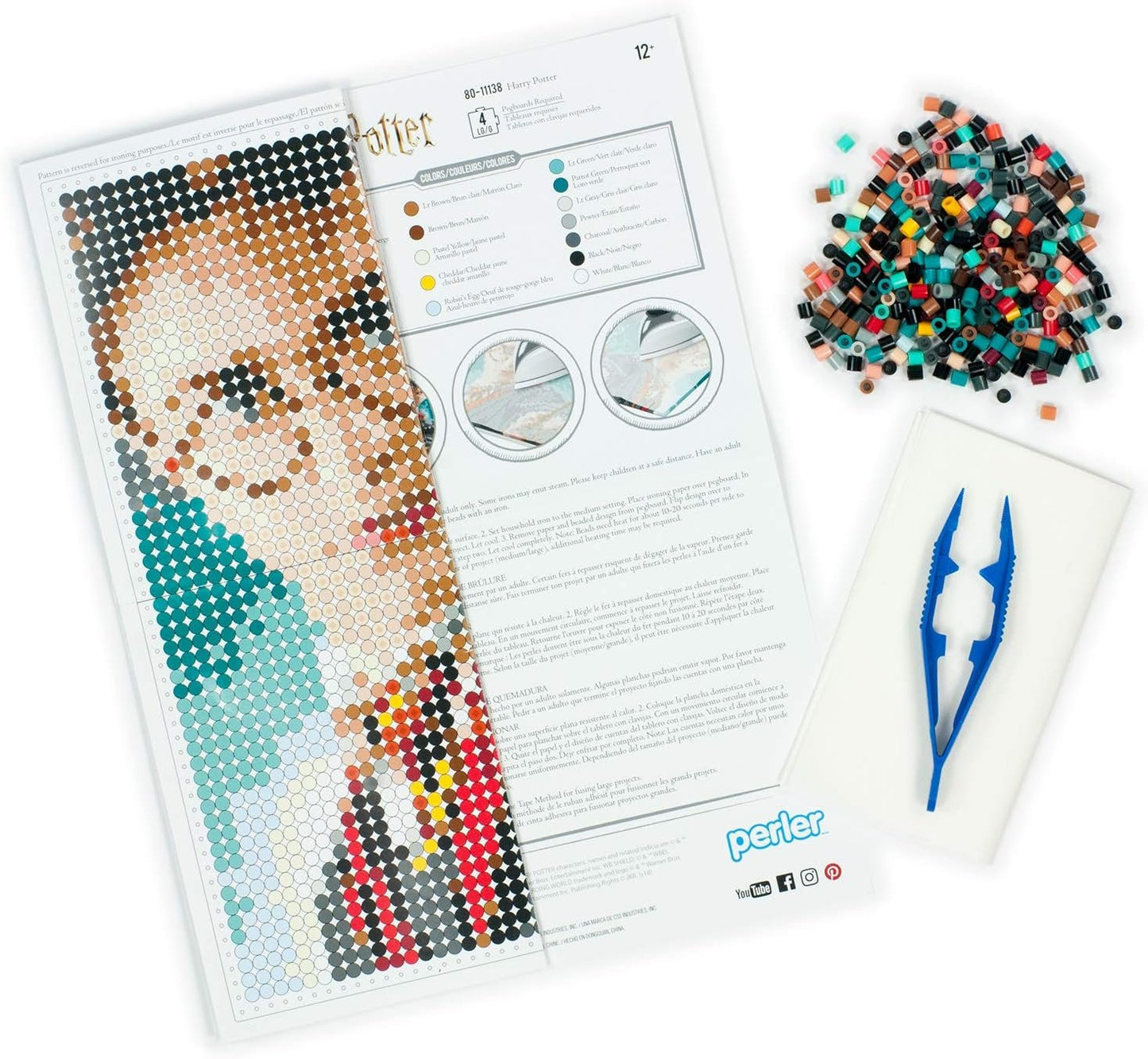 Perler Harry Potter Pattern and Fuse Bead Kit, x 11'', 3503pc, Assorted, Small