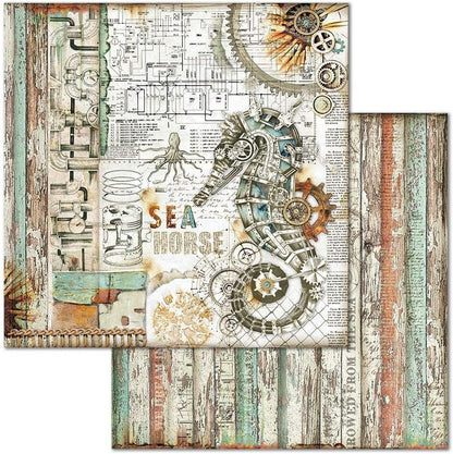 STAMPERIA INTERNATIONAL, KFT PAPER PAD 8X8 10PK SEA WORLD, 20.3 x 20.3 (8" x 8"), Multicoloured