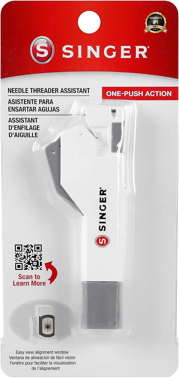 SINGER Needle Threader Assistant - Automatic Hand Sewing Needle Threader,Gray