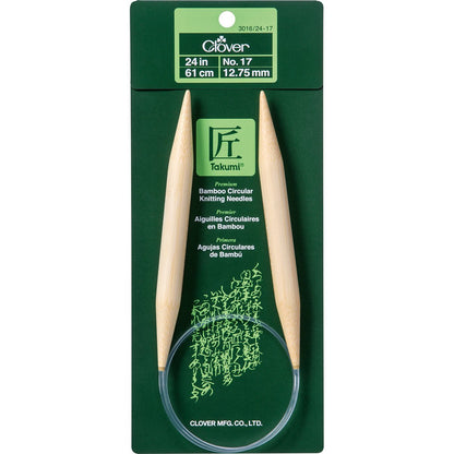 Clover Bamboo Circular Knitting Needles 24in/ No.17, 24"