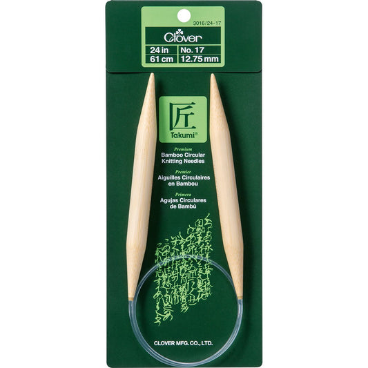 Clover Bamboo Circular Knitting Needles 24in/ No.17, 24"