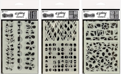 Dyan Reaveley's Dylusions Dyalog Stencils - Border It, Doodle It and Stencil It - 3 Dyalog Journal Planner Items