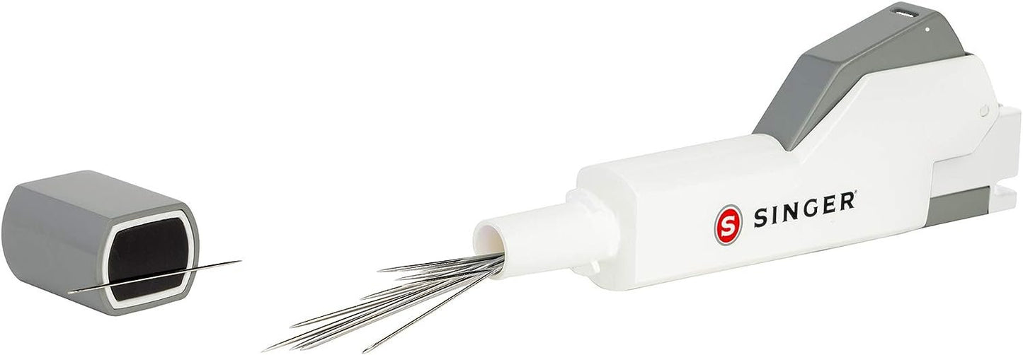 SINGER Needle Threader Assistant - Automatic Hand Sewing Needle Threader,Gray