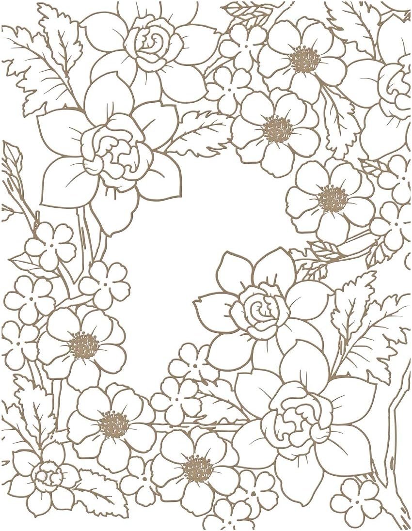 Spellbinders Flower Pattern Glimmer Hot Foil Plate, Metal, Large