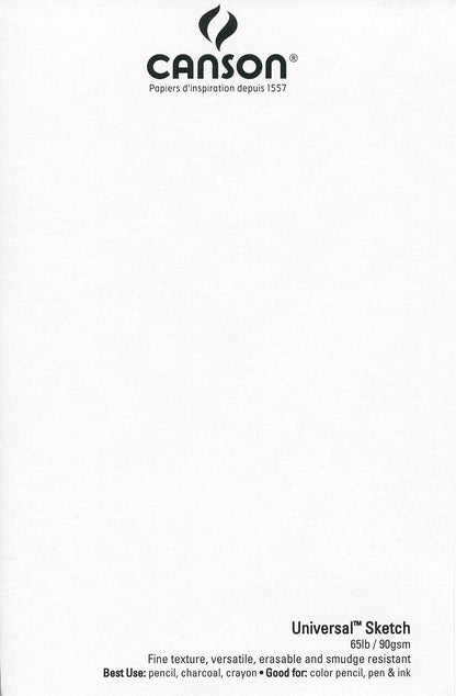 Canson 100510850 Pro-Art Artist Series Universal Sketch Pad, 5.5" x 8.5" Side Wire