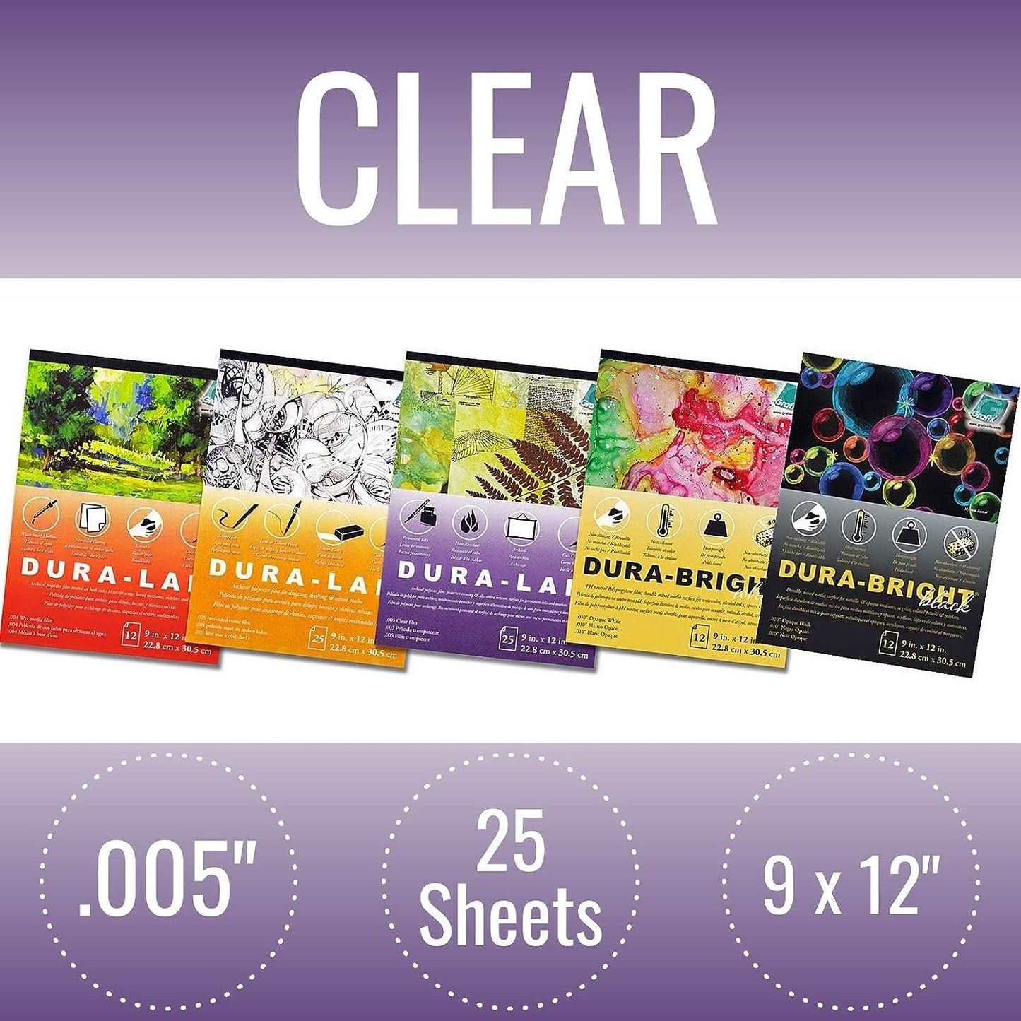 Grafix Matte 0.005 Dura-Lar Film, 9 12-Inch, 25 Sheets, 9x12 in, Original Version