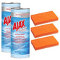 Ajax Oxygen Bleach Cleanser (2-Pack) + 3 Lilazoo Multi-Purpose Scrub Sponges – For Cleaning Porcelain, Ceramic Tile, Pots, Pans, Stainless Steel, Fixtures, and Aluminum