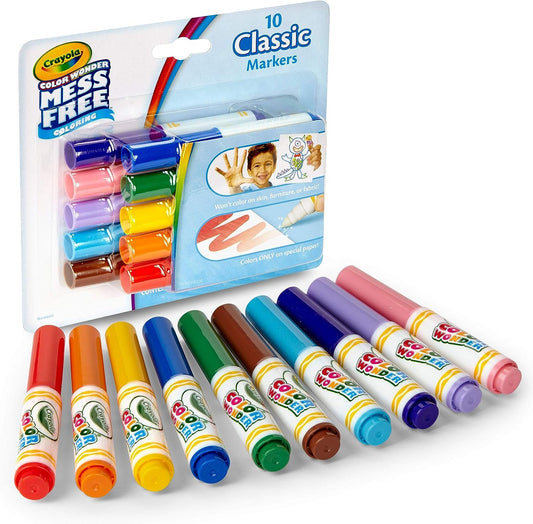 Crayola Color Wonder Markers, Mess Free Coloring, 10 Count, Gift for Kids, Age 3, 4, 5, 6