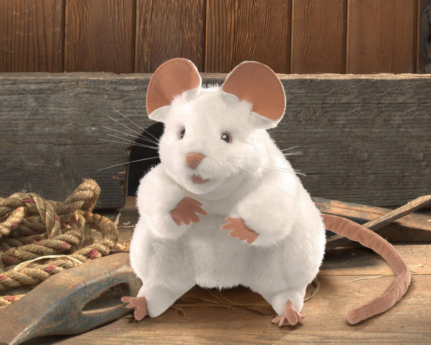 Folkmanis Mouse Hand Puppet, White