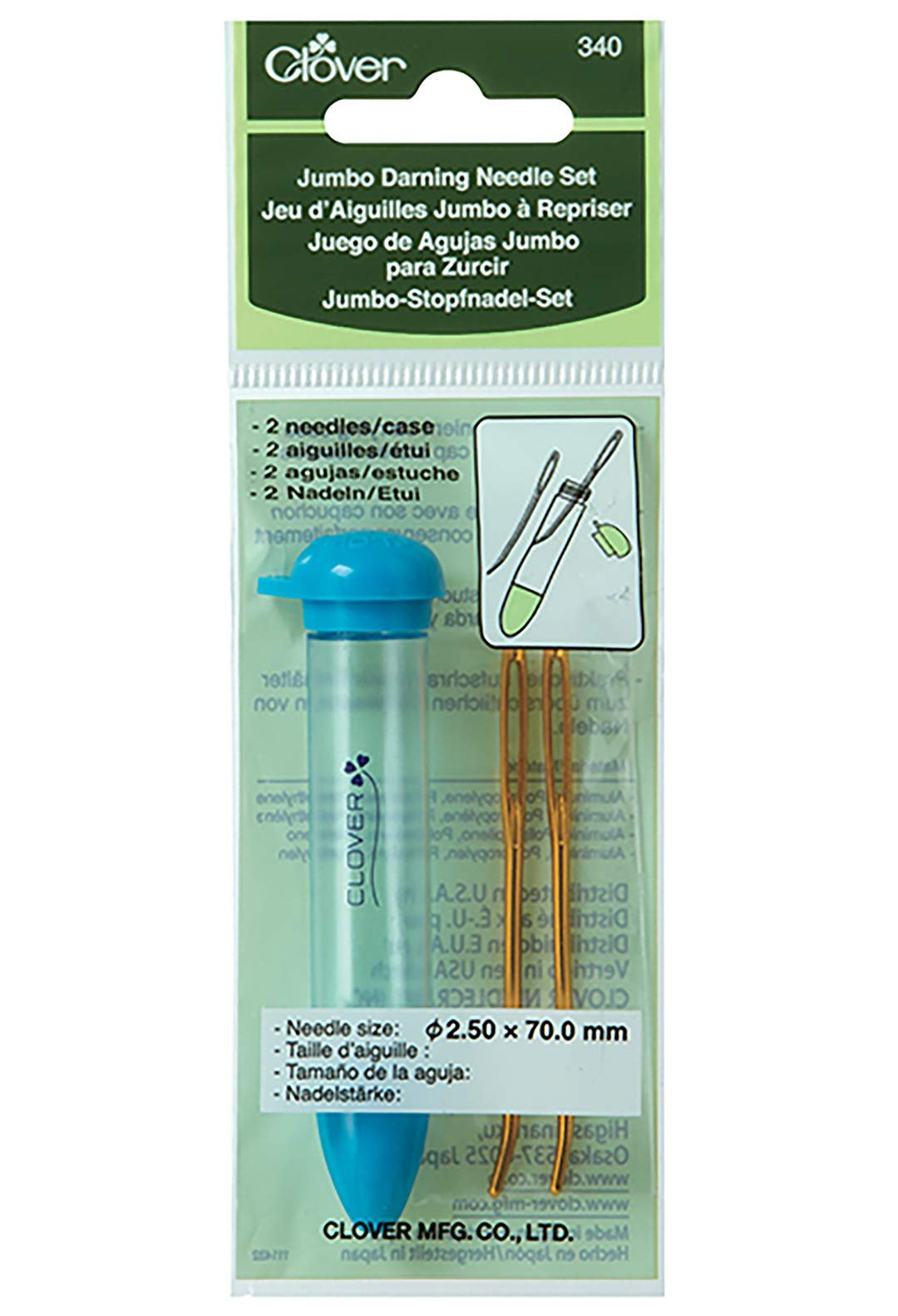 Clover Chibi with Jumbo darning Needle Set, 6.2" Height x 2.1" Length x 0.8" Width, Multicolor