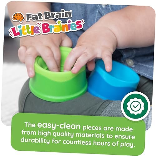 Fat Brain Toys Dimpl Stack - Popping Stack & Nest Sensory Toy for Toddlers