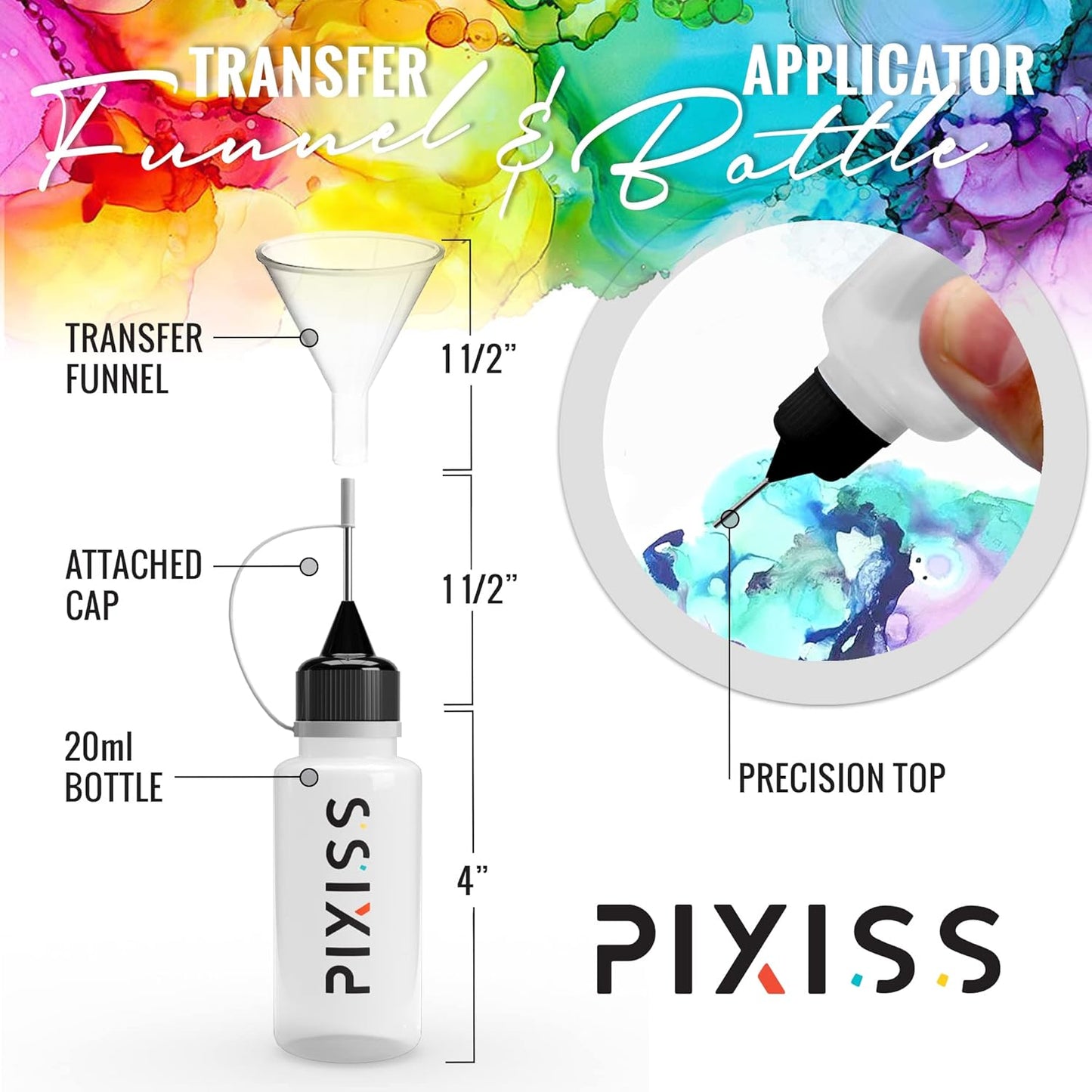 3 Pack Pixiss Applicator Bottles With Funnel