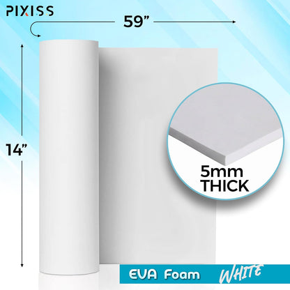 High-Density White EVA Foam for Crafts, Cosplay & Costume Making - Easy to Cut, Shape & Customize