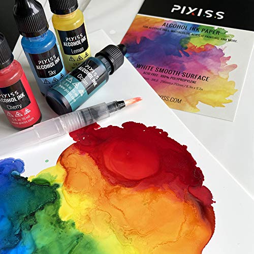 Pixiss Alcohol Ink Paper 50 Sheets Heavy Weight Paper for Alcohol Ink &  Watercolor, Synthetic Paper A4 8x12 Inches 210x297mm, 300gsm 
