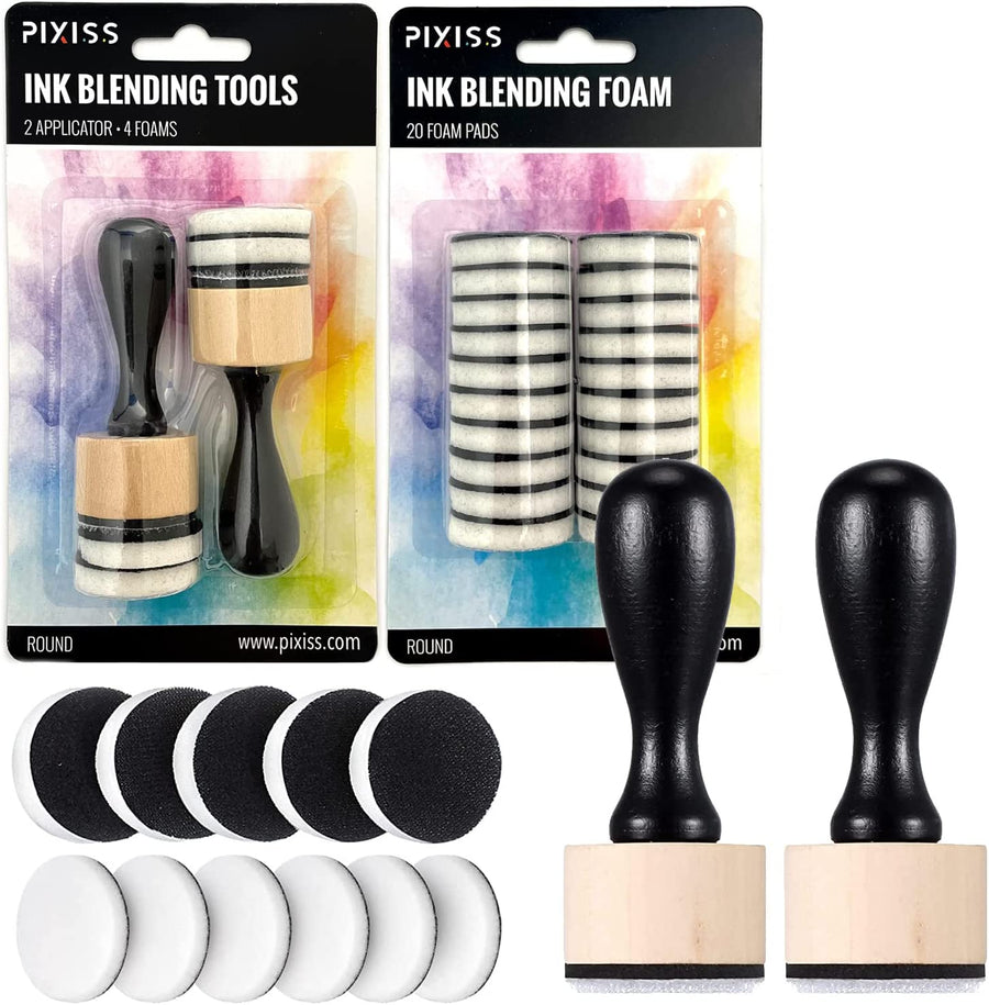 Pixiss Mini Ink Blending Tools - Round (Mini Ink Blending Tool with Ad