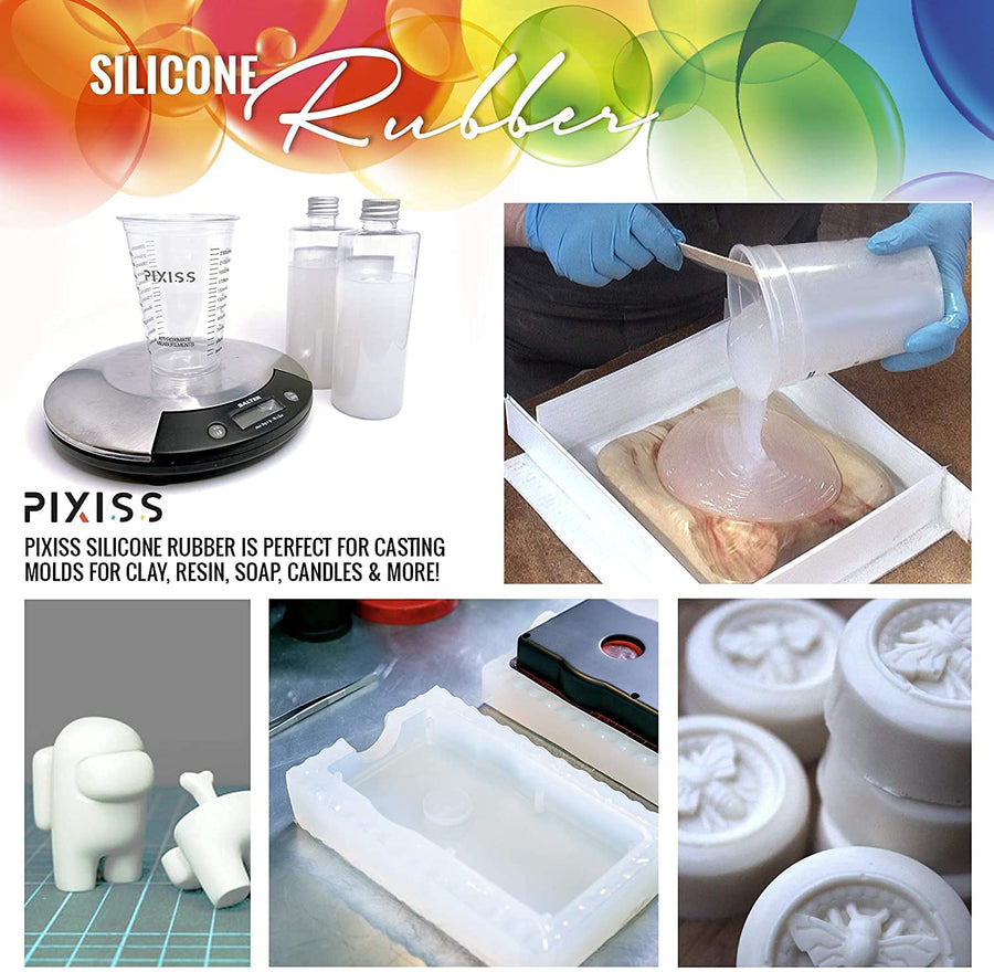 Pixiss Silicone Mold Making Kit Liquid Silicone Rubber 200g/7fl oz