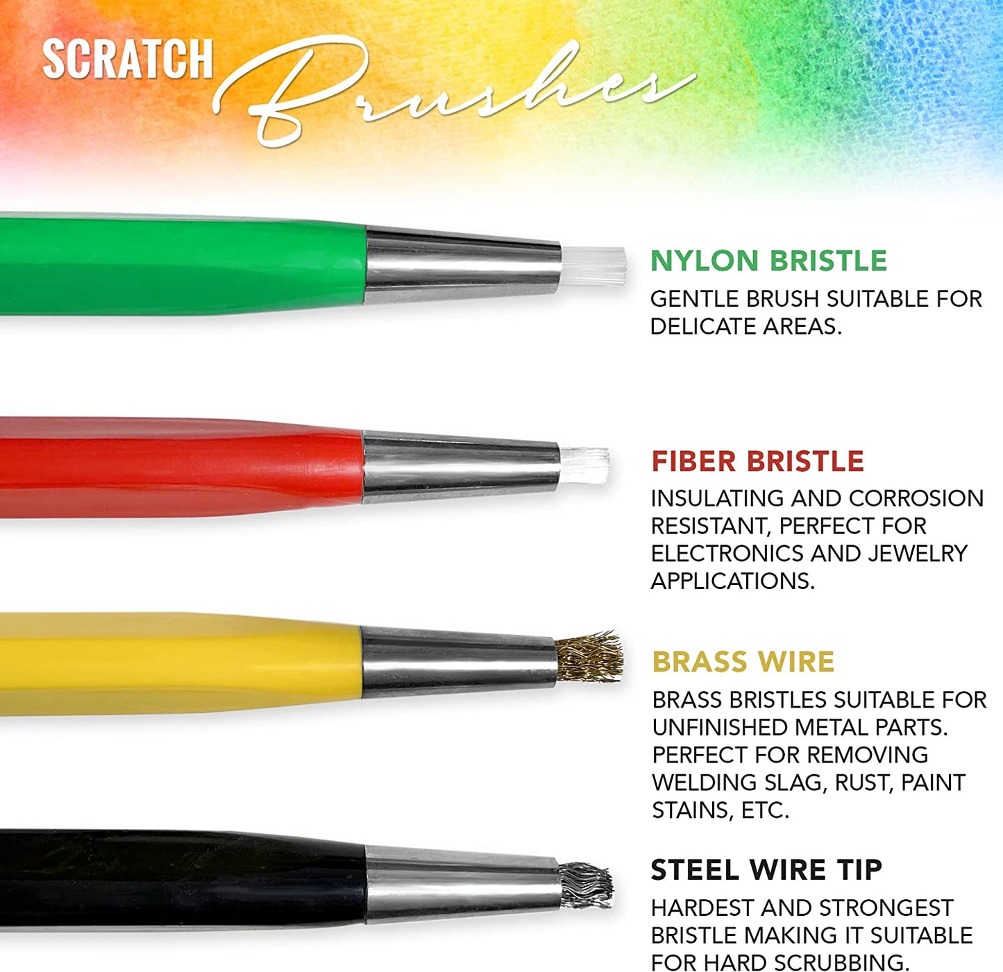 PIXISS Scratch Brush Pen Set With Replacement Tips - 8PC