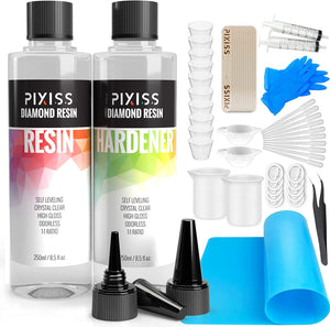 PIXISS Diamond Resin Starter Kit - 17oz. Epoxy Resin & Accessories