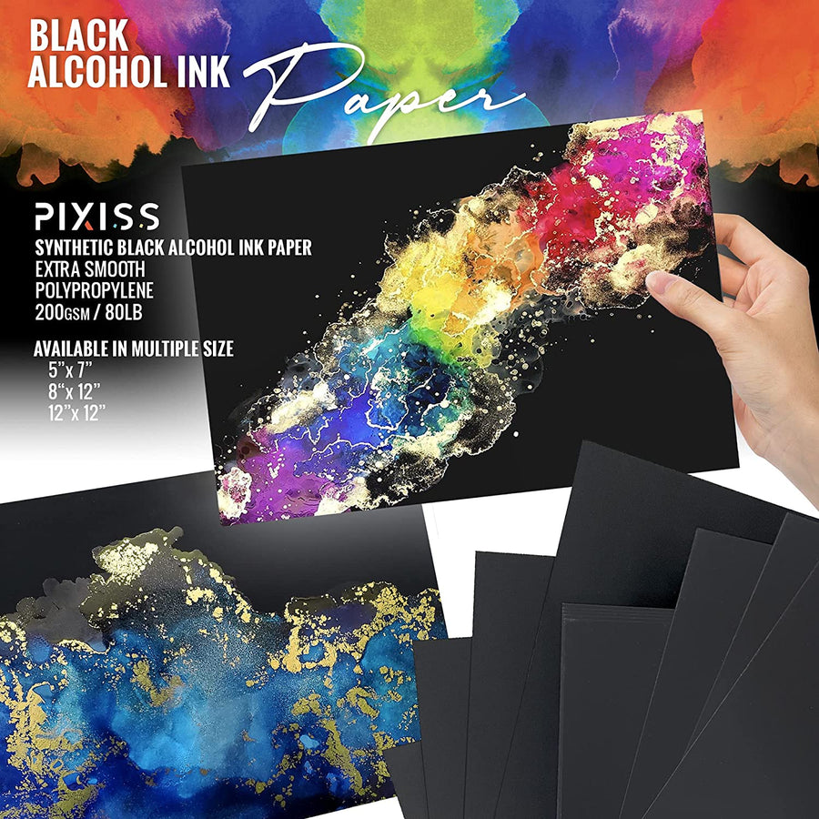 Pixiss Alcohol Ink Paper 5x7 Blending Solution 4oz and Alcohol