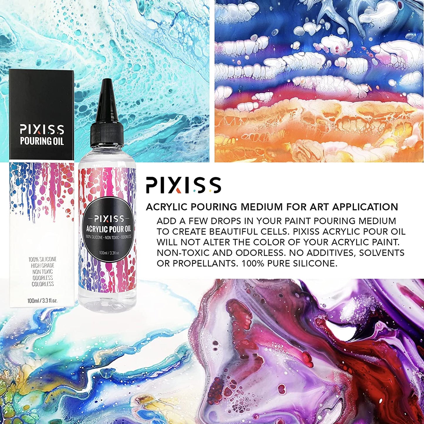 PIXISS Silicone Pouring Oil; 100ml/3.3oz.