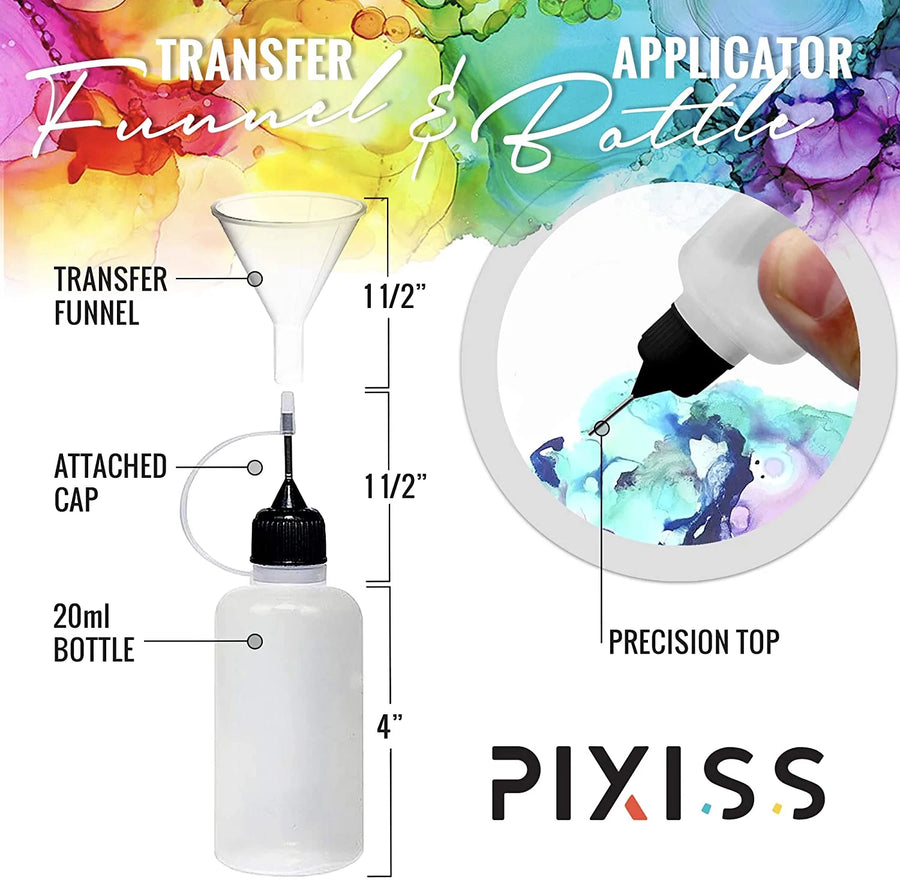 Pixiss Applicator Bottles with Funnel (3 Pack )