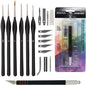 PIXISS Miniature Brushes with Precision Crafting Knife Bundle