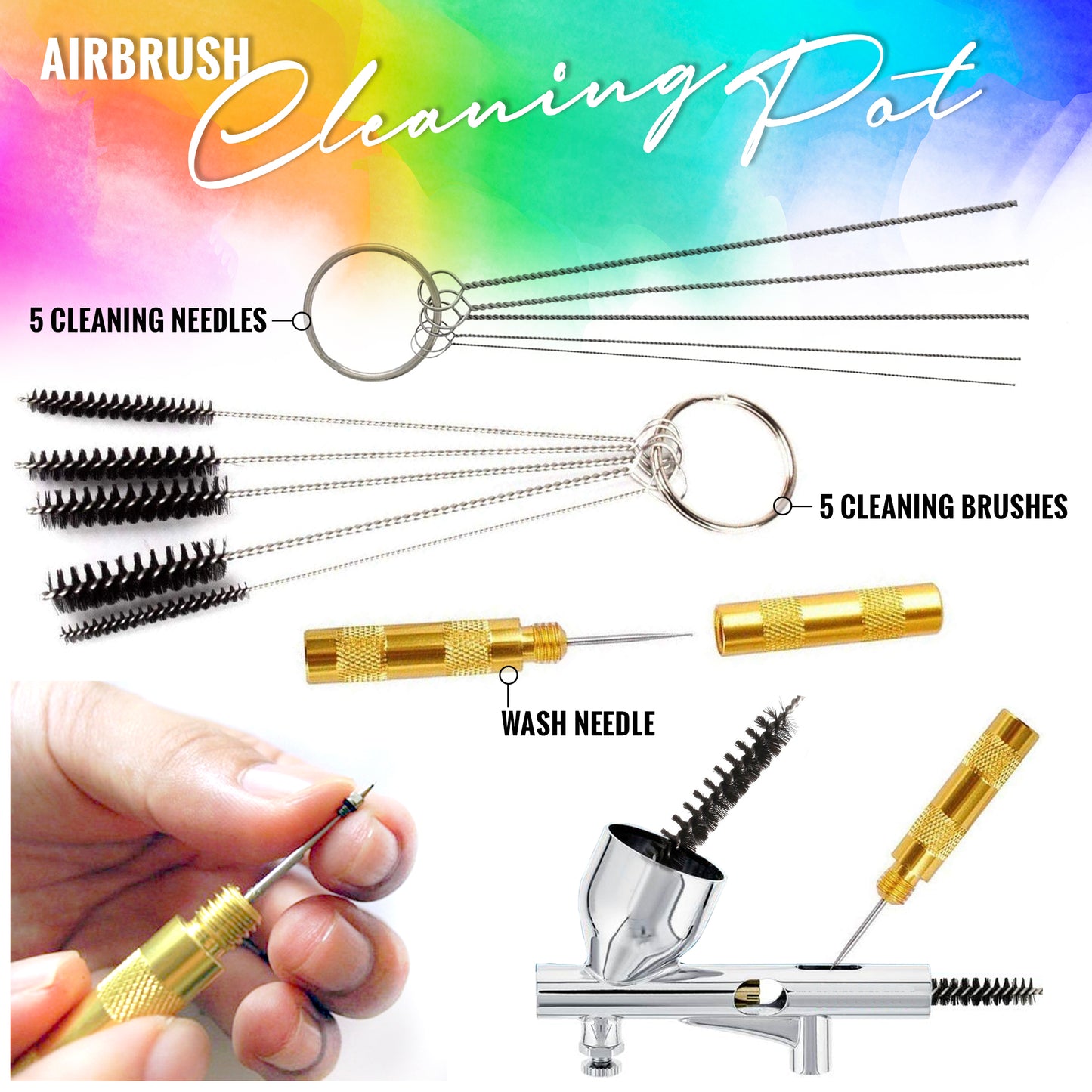 PIXISS Airbrush Pot Cleaning Kit