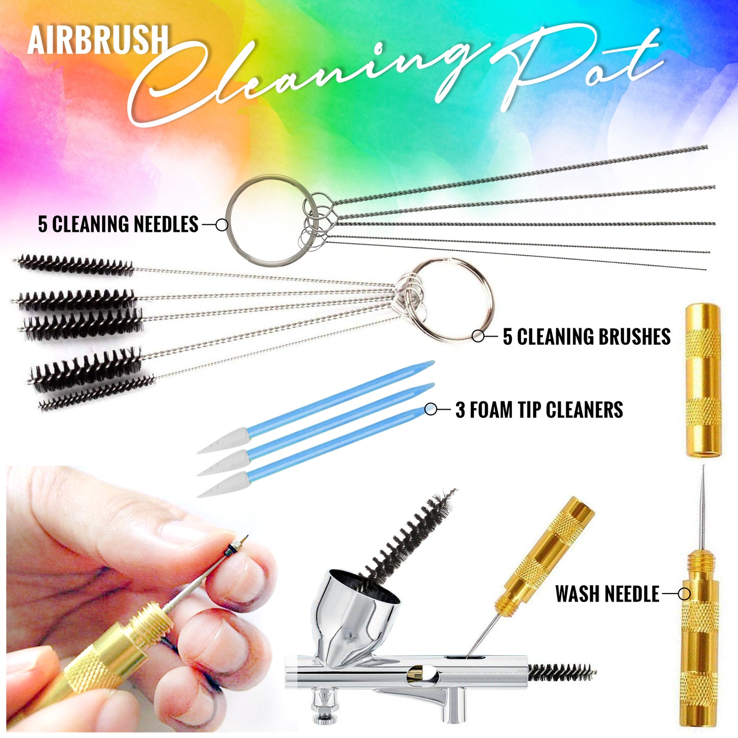 PIXISS Airbrush Pot Cleaning Kit