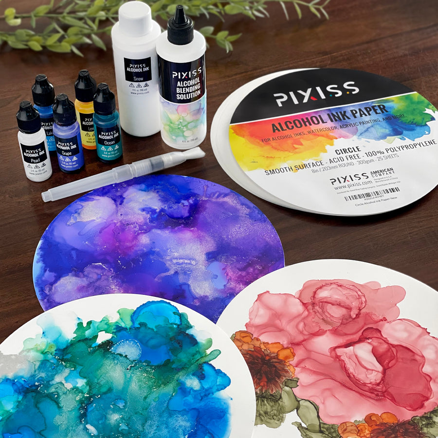 Pixiss Alcohol Ink Paper Roll - Heavy Weight Alcohol Ink Watercolor Paper 24 Inches by 5 Feet 610x1524mm, 300gsm, Extra Smooth, for Watercolor