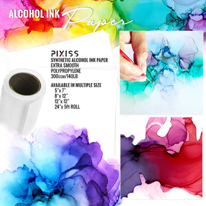 PIXISS Alcohol Ink Paper - 25 Sheets - 3 Sizes