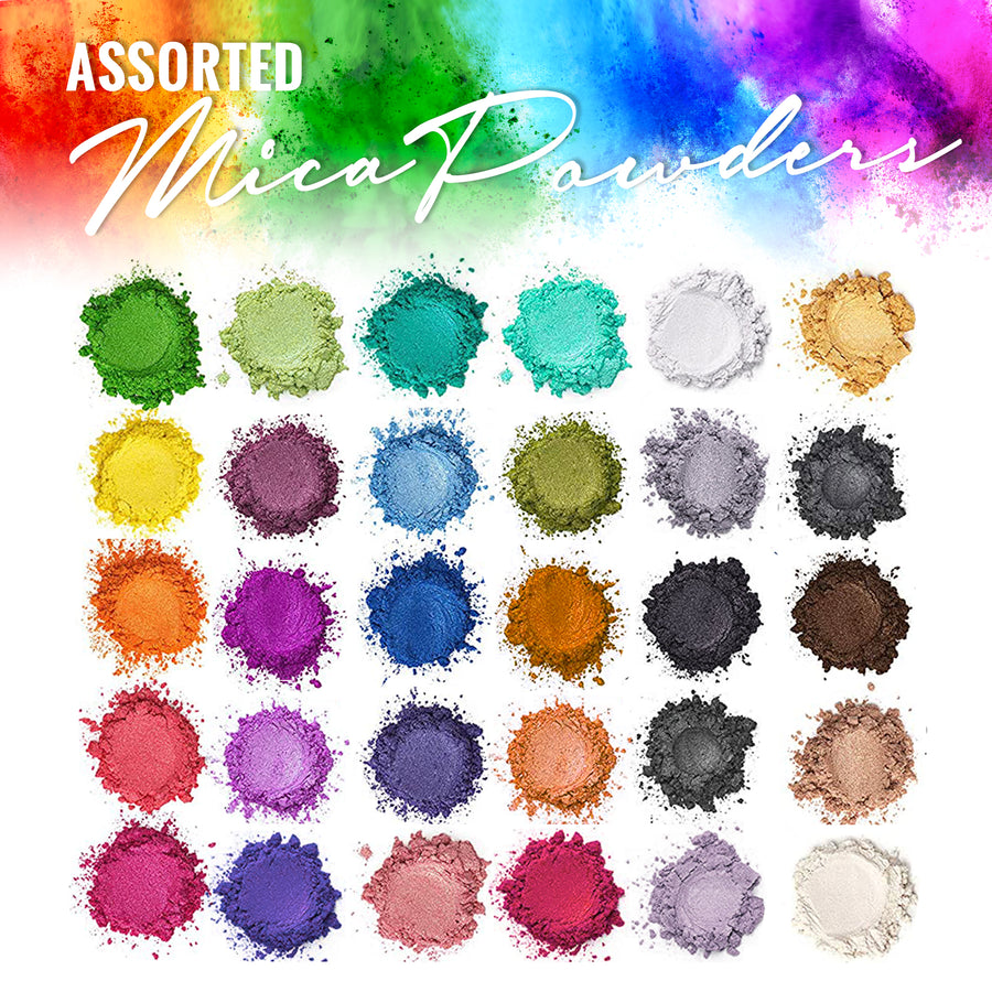 PIXISS Assorted Mica Powders - 30 Assorted Colors
