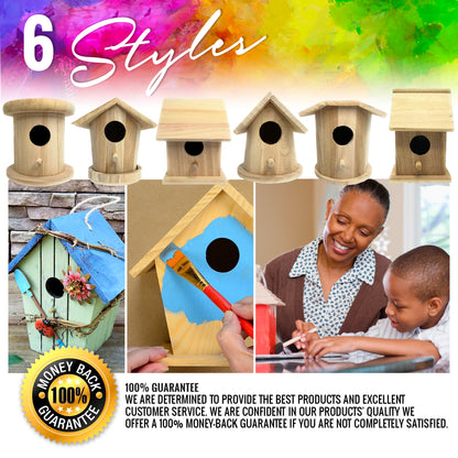 PIXISS Wooden Birdhouse DIY Craft Kit