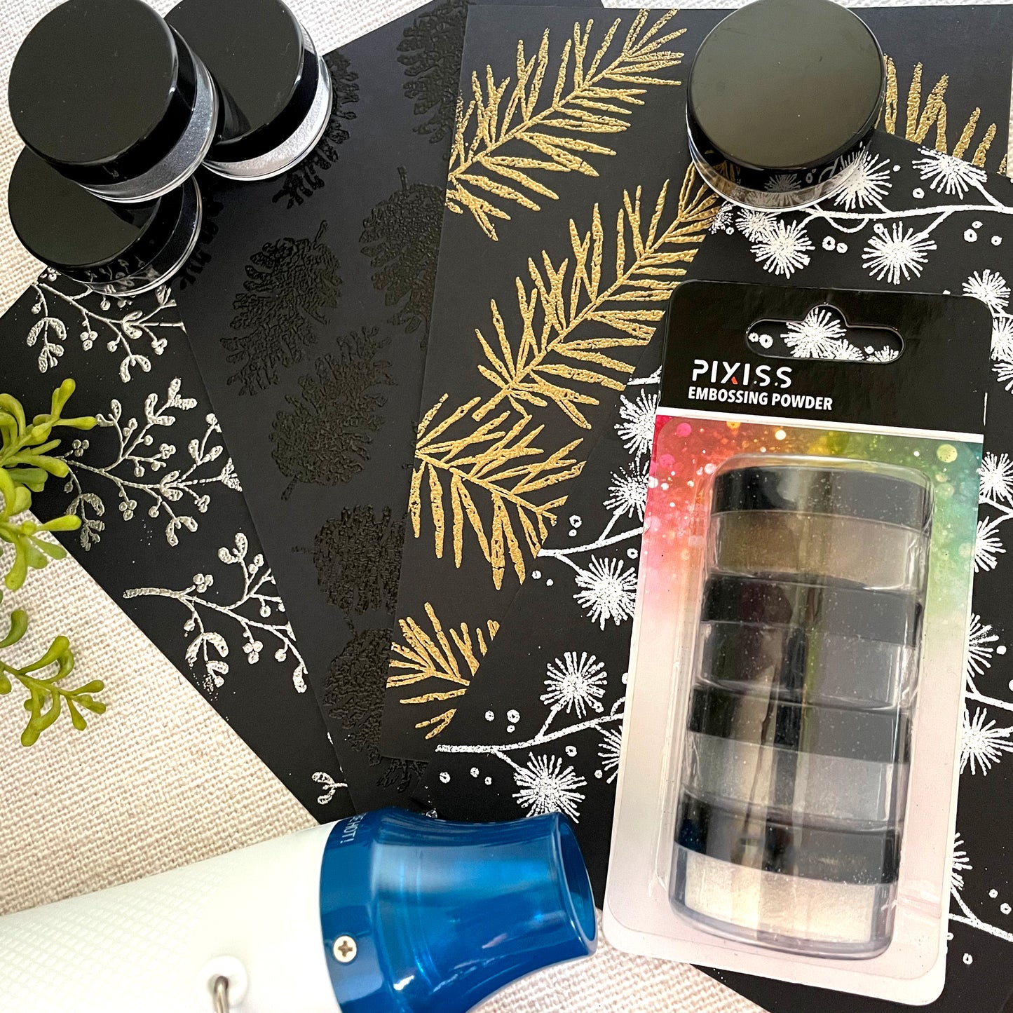 PIXISS Embossing Powders Set of 4 Colors
