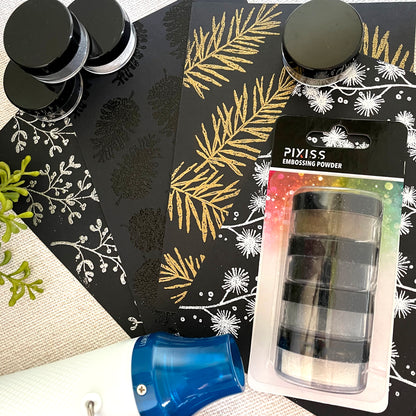 PIXISS Embossing Powders Set of 4 Colors